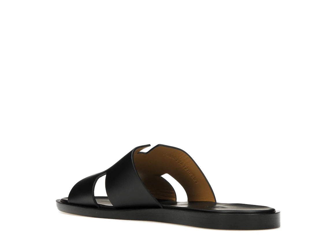 Hermes Izmir Sandal Noir Smooth Calfskin Leather - vue secondaire B