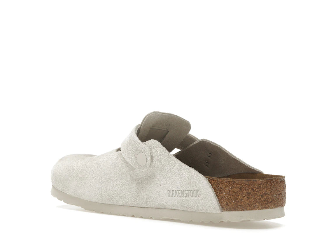 Birkenstock Boston Soft Footbed Suede Antique White - vue secondaire B
