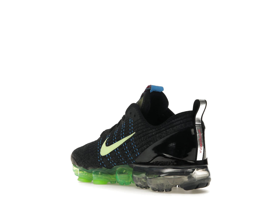 Nike Air VaporMax Flyknit 3 Black Blue Volt (GS) - vue secondaire B