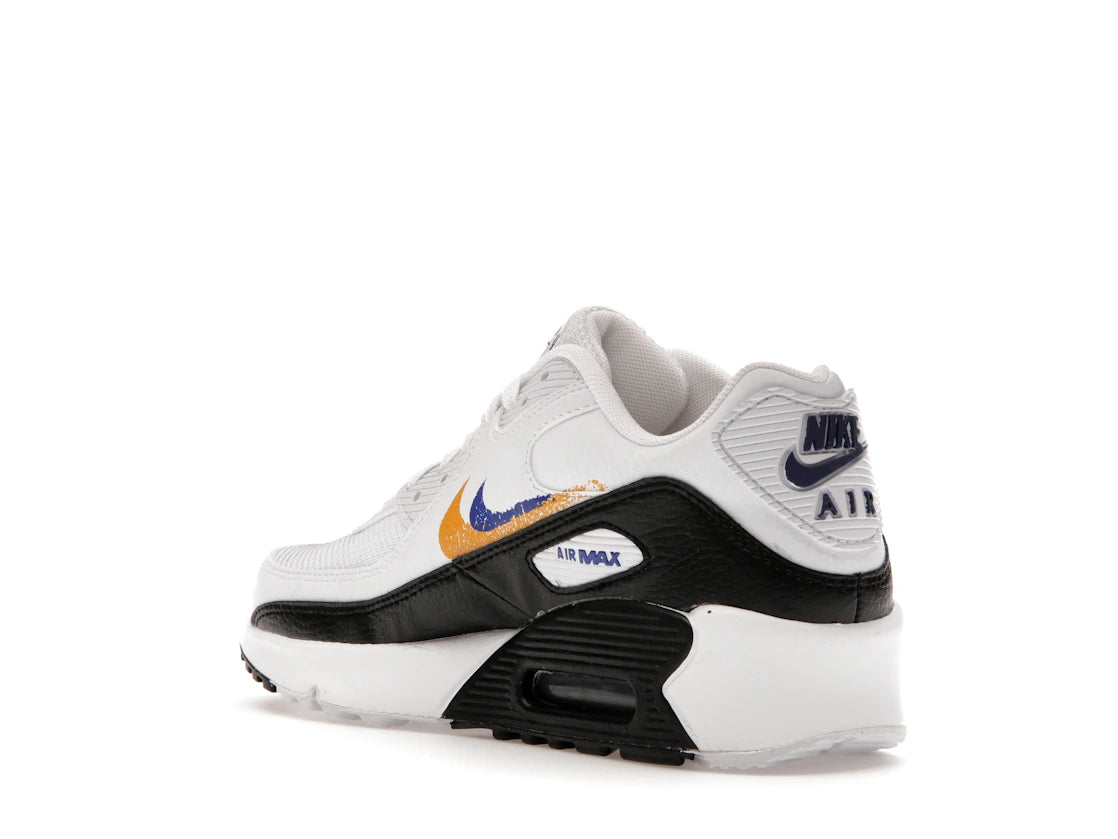 Nike Air Max 90 Double Swoosh White Black Gold Royal (GS) - vue secondaire B