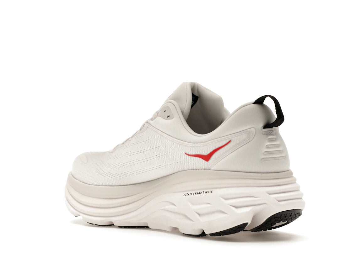 Hoka One One Bondi 8 White Vermillion - vue secondaire B