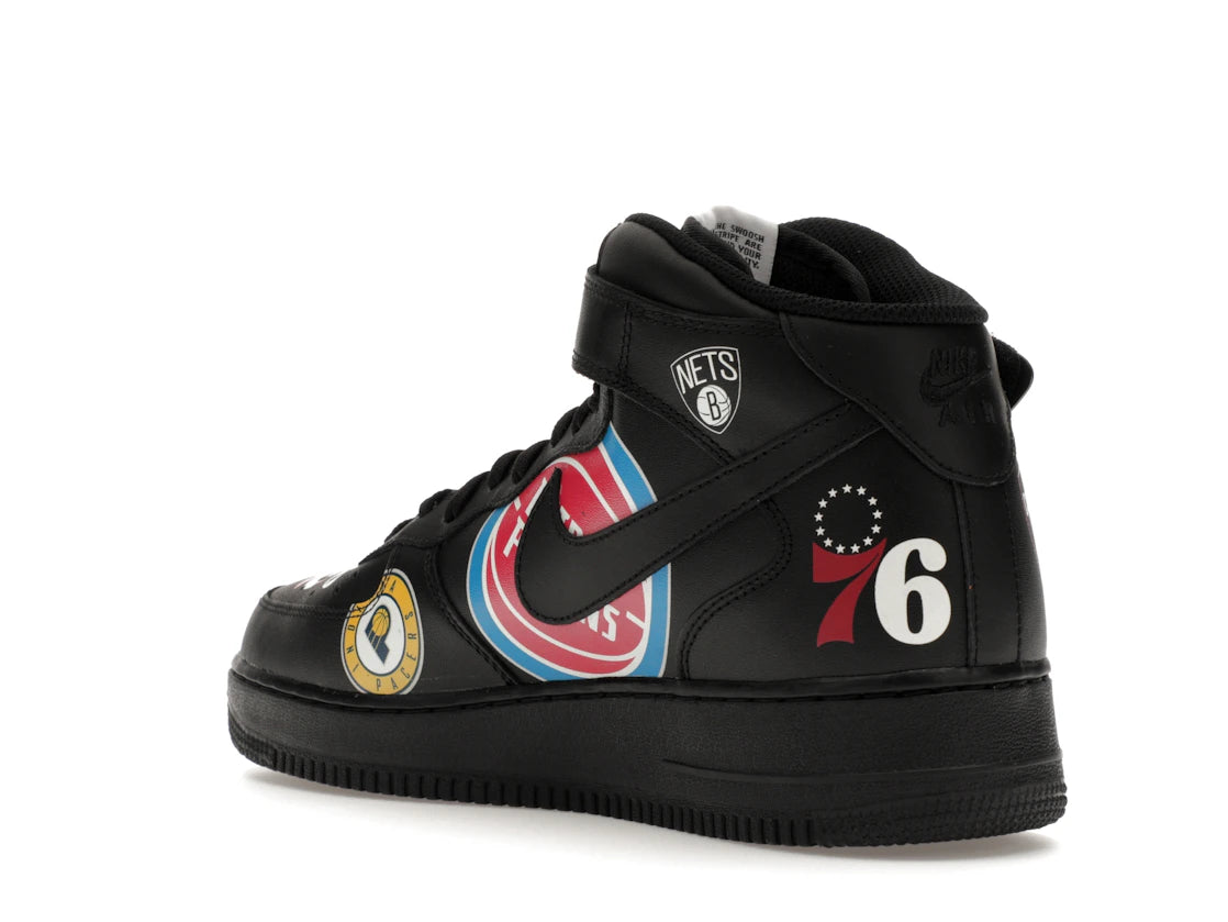 Nike Air Force 1 Mid Supreme NBA Black - vue secondaire B