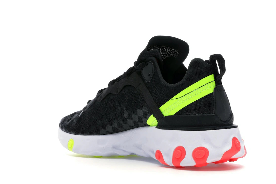 Nike React Element 55 Black Crimson Volt - vue secondaire B