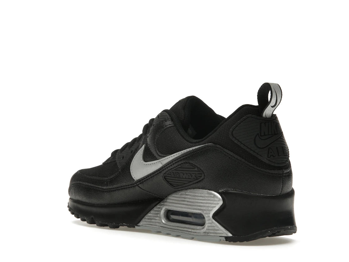 Nike Air Max 90 Black Metallic Silver Mini Swoosh - vue secondaire B