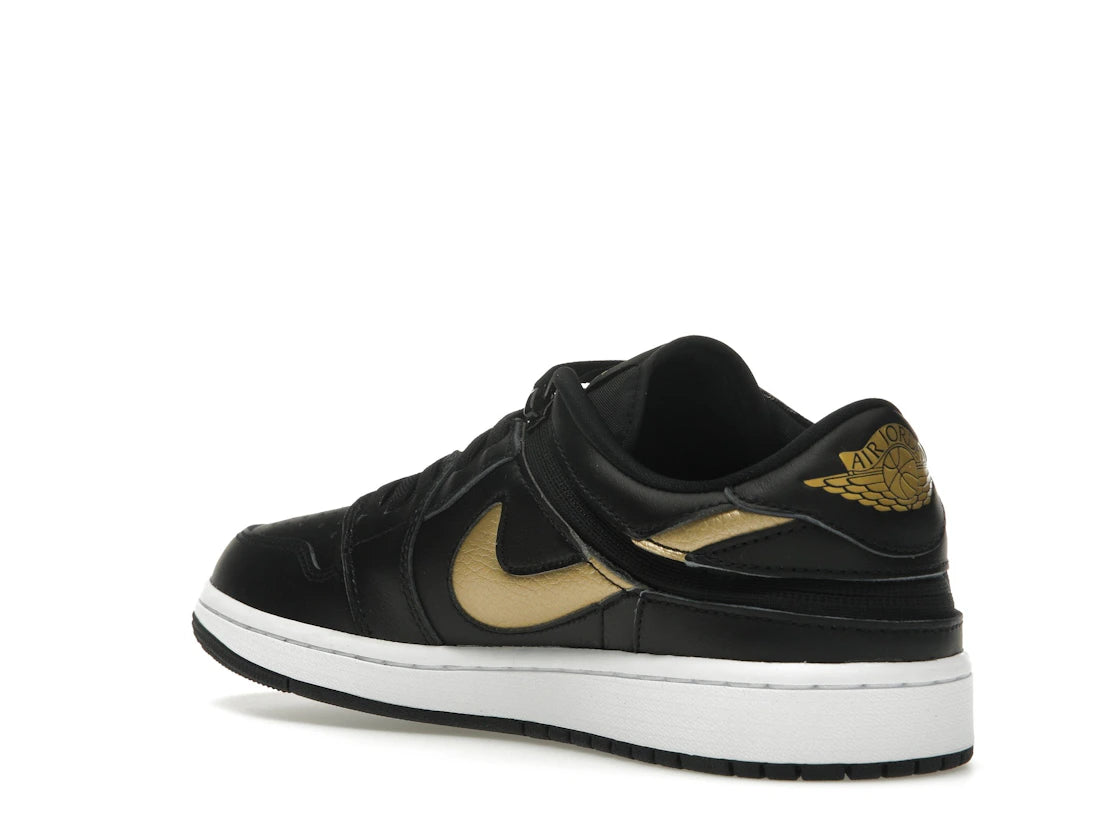 Jordan 1 Low FlyEase Black White Metallic Gold - vue secondaire B
