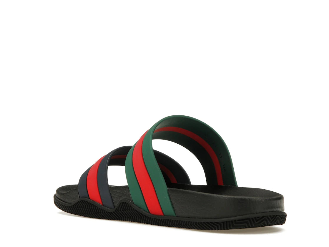 Gucci Agrado Grg Rubber Slide Black Blue Green Red - vue secondaire B