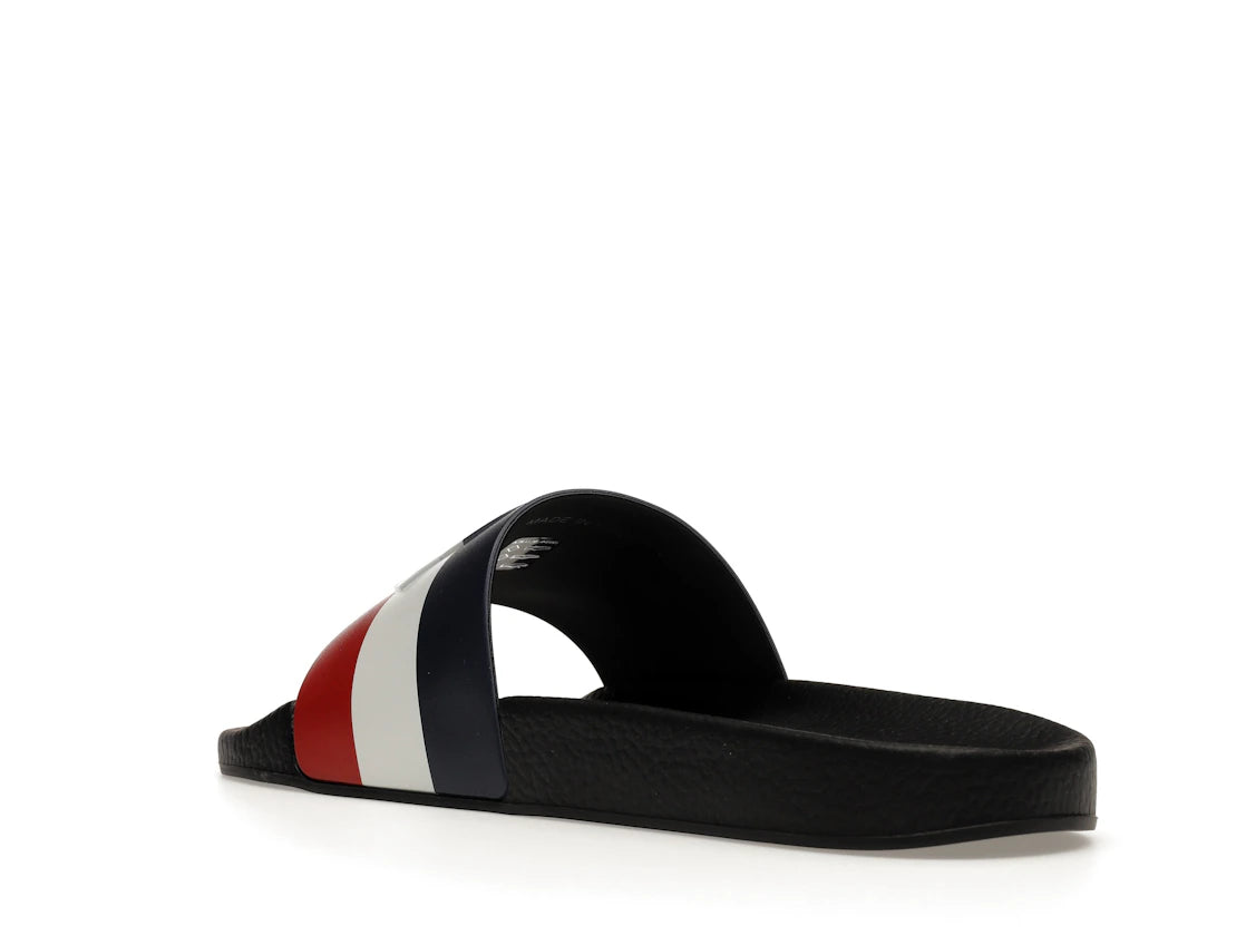 Moncler Basile Pool Slides Black Tricolour - vue secondaire B