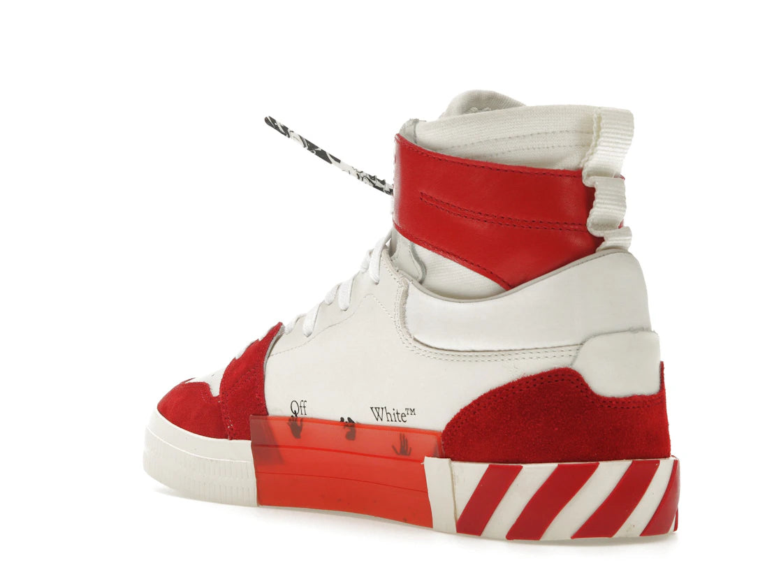 OFF-WHITE Vulcanized Hi Top White Red - vue secondaire B
