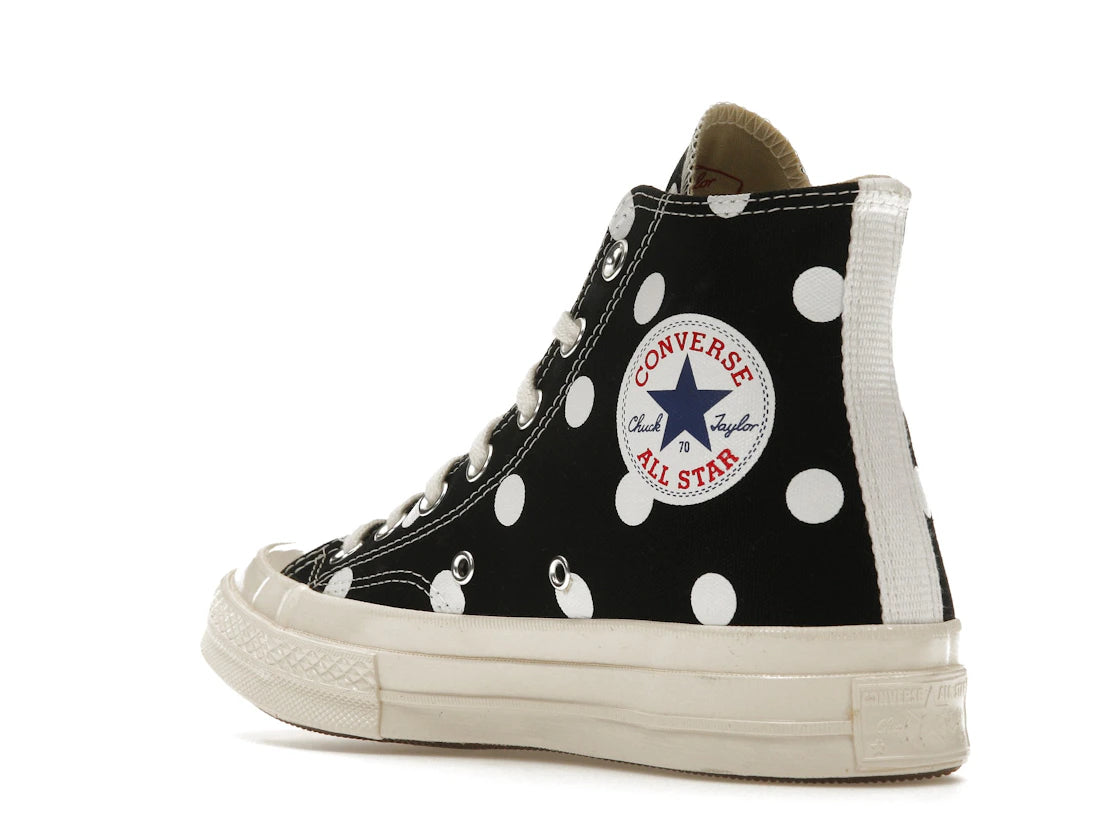 Converse Chuck Taylor All Star 70 Hi Comme des Garcons PLAY  Polka Dot Black - vue secondaire B