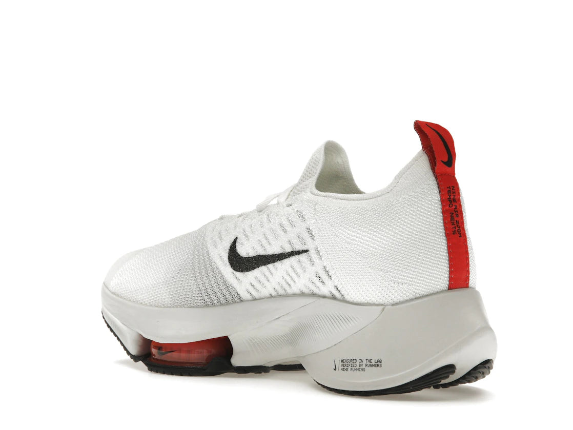 Nike Air Zoom Tempo NEXT% Flyknit White Light Crimson Platinum Tint Black - vue secondaire B