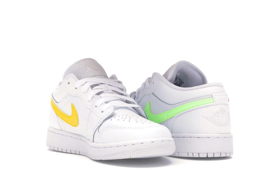 Jordan 1 Low White Neon (GS) - vue secondaire B