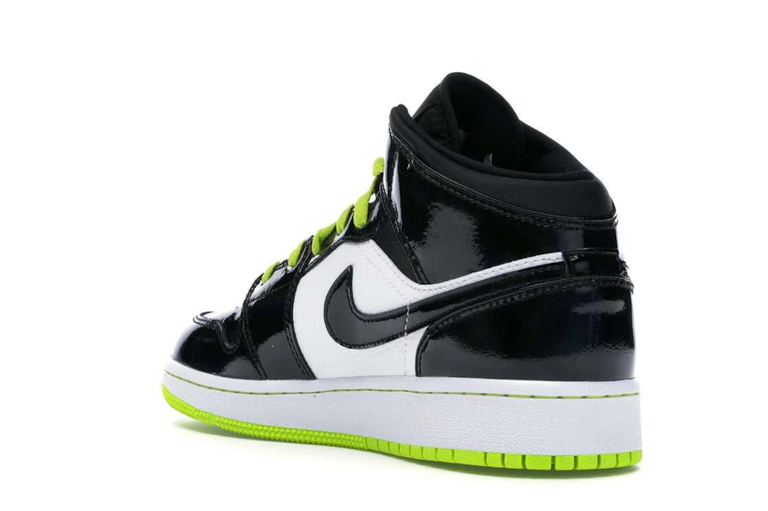 Jordan 1 Mid Black Cyber Mystic Green (GS) - vue secondaire B