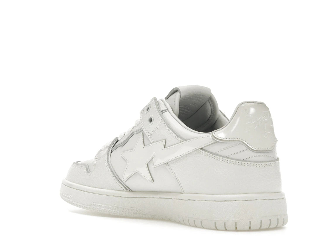 A Bathing Ape Bape SK8 Sta Triple White Patent Leather Sta Logo - vue secondaire B