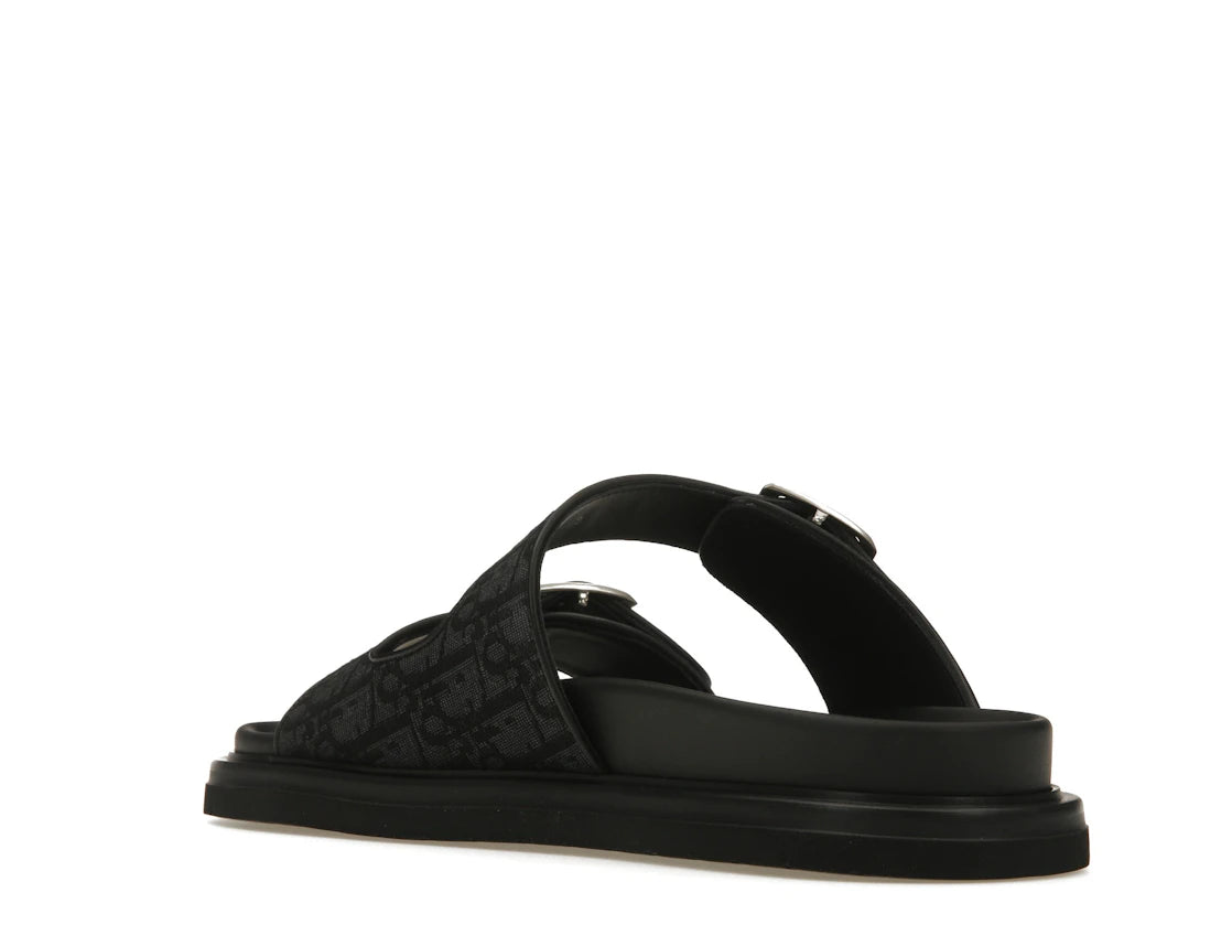 Dior Aqua Sandals Black Oblique Canvas - vue secondaire B