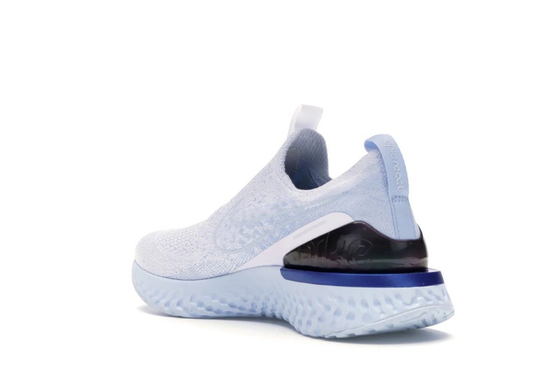 Nike Epic Phantom React Flyknit White Hydrogen Blue (Women's) - vue secondaire B