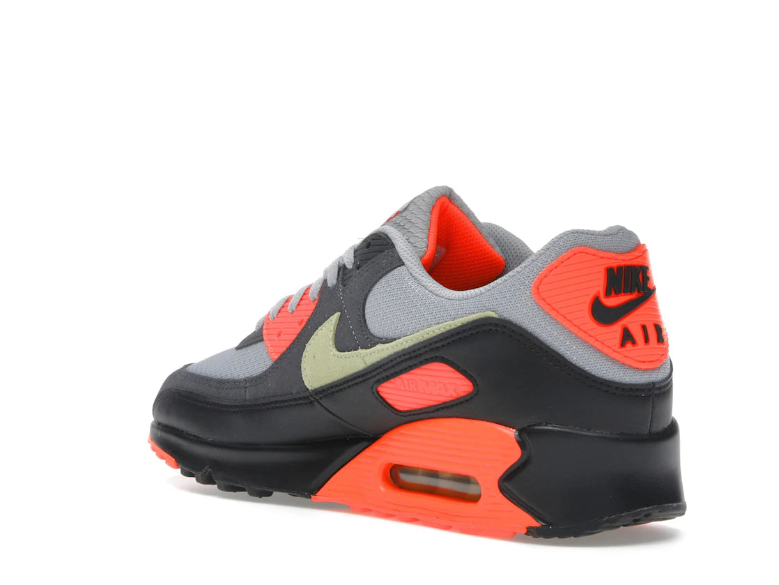 Nike Air Max 90 Light Smoke Grey Hyper Crimson Limelight - vue secondaire B