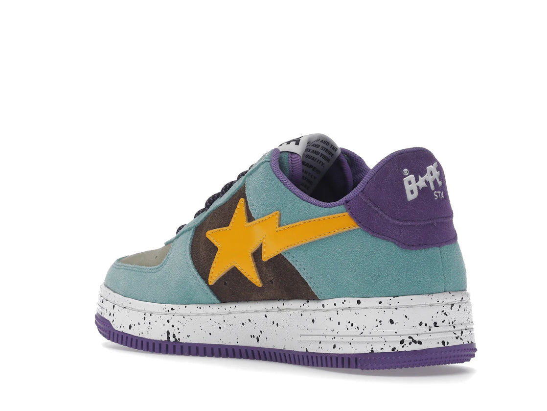 A Bathing Ape Bape Sta Teal Brown Yellow Suede - vue secondaire B