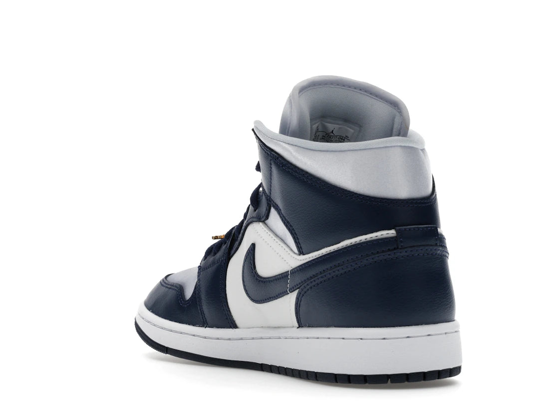 Jordan 1 Mid Football Grey White Midnight Navy (Women's) - vue secondaire B