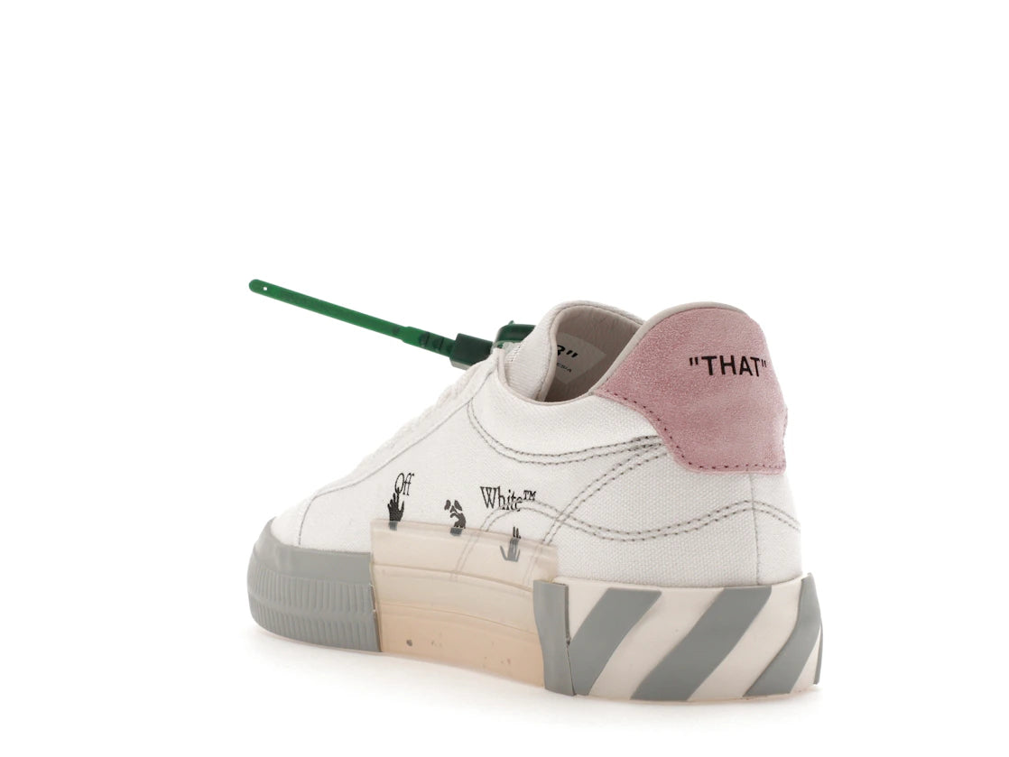 OFF-WHITE Vulc Low Canvas Weiß Hellrosa Grau - vue secondaire B