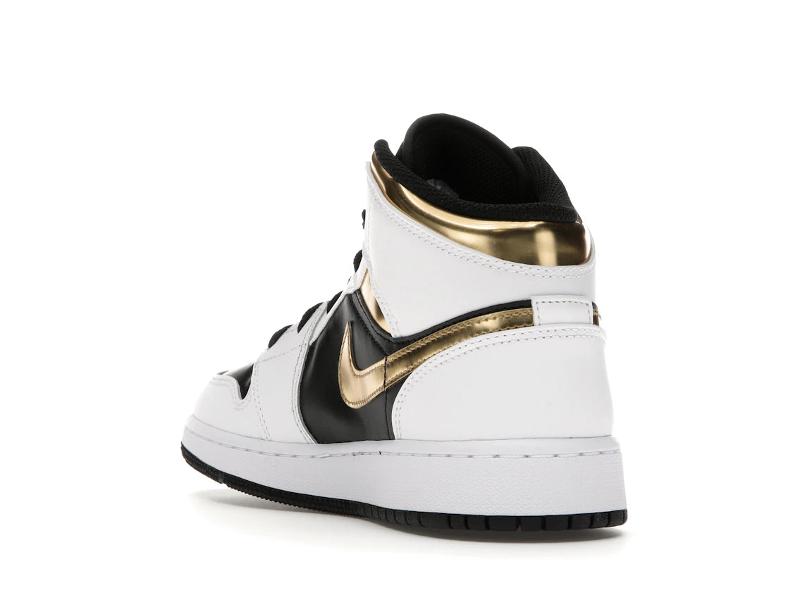 Jordan 1 Mid White Gold Black (GS) - vue secondaire B
