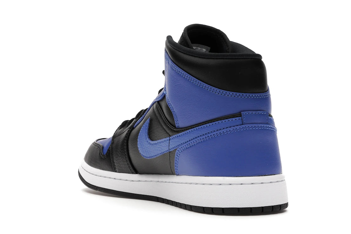 Jordan 1 Mid Hyper Royal Tumbled Leather - vue secondaire B
