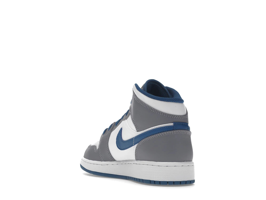 Jordan 1 Mid True Blue Cement (GS) - vue secondaire B
