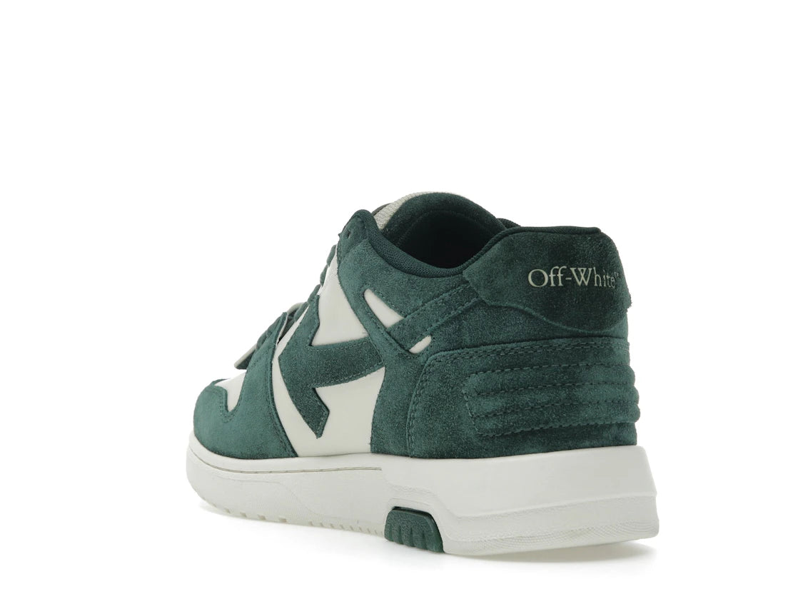 OFF-WHITE Out Of Office "OOO" Low Tops Jet Green Ecru Suede - vue secondaire B