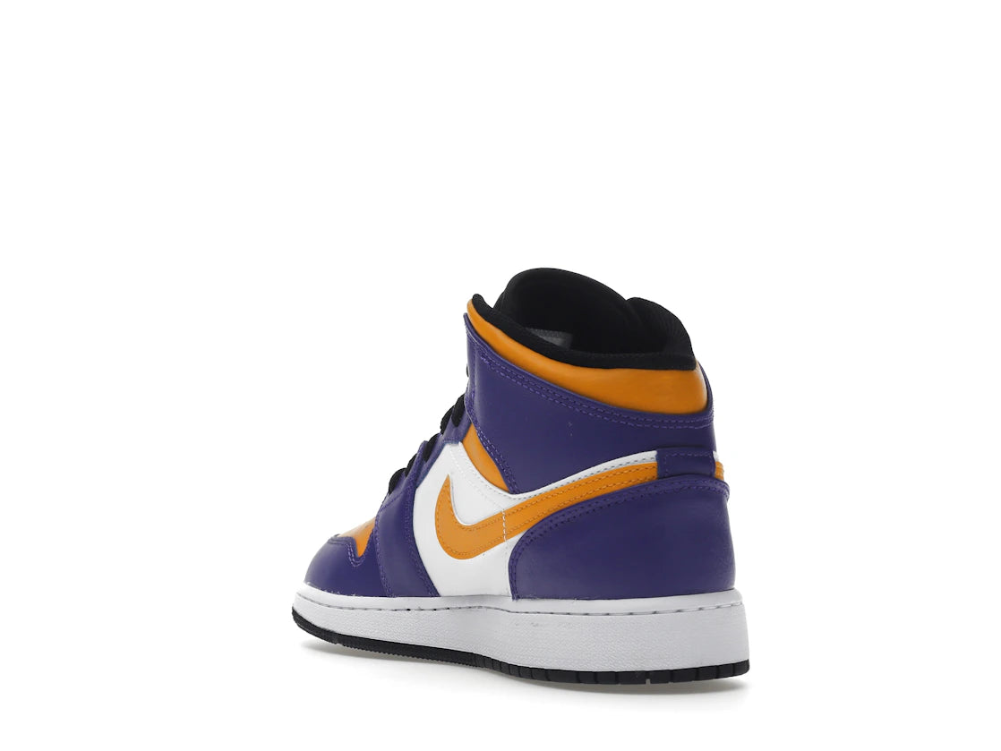 Jordan 1 Mid Lakers (2022) (GS) - vue secondaire B