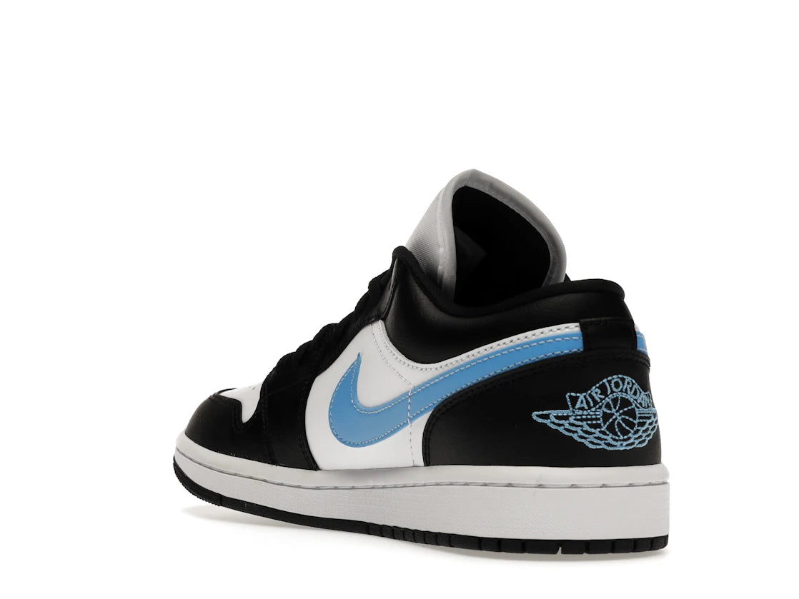 Jordan 1 Low Schwarz Universitätsblau Weiß (Damen) - vue secondaire B