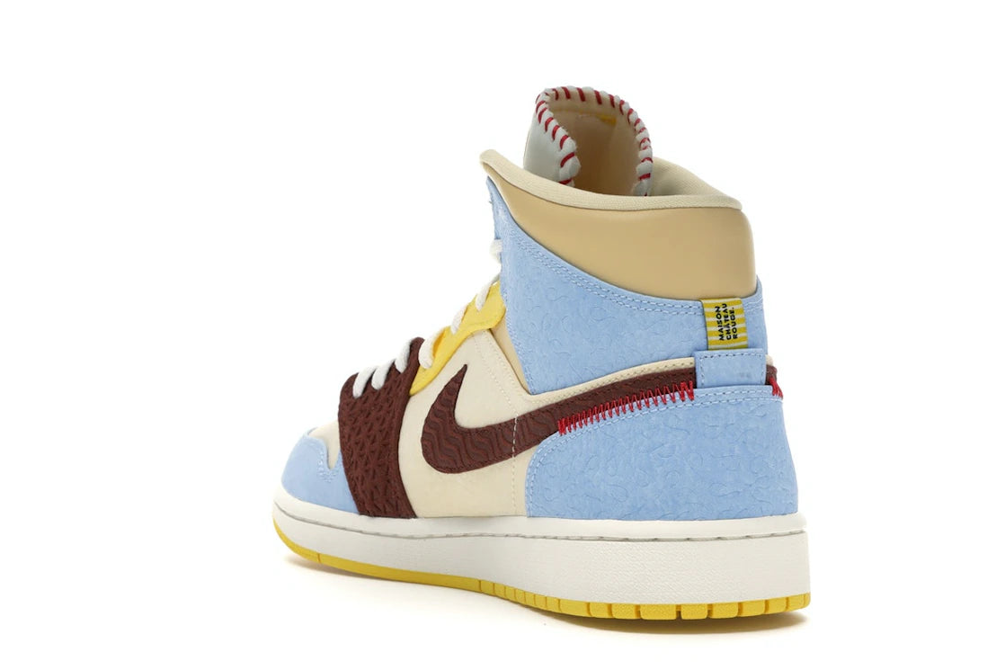 Jordan 1 Mid SE Fearless Maison Chateau Rouge - vue secondaire B