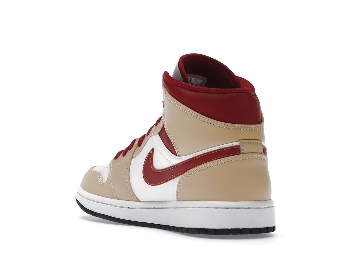 Jordan 1 Mid Light Curry Cardinal - vue secondaire B