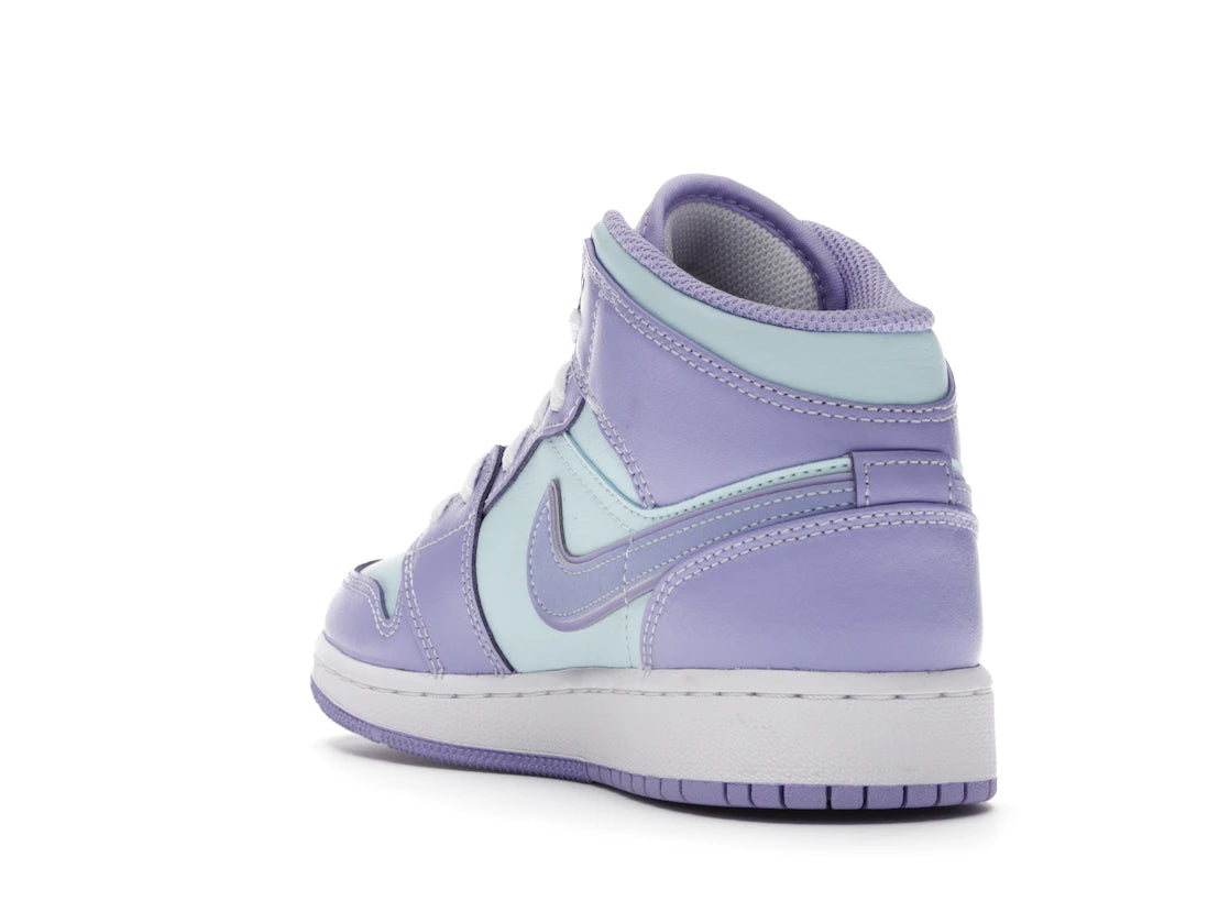 Jordan 1 Mid Purple Aqua (GS) - vue secondaire B