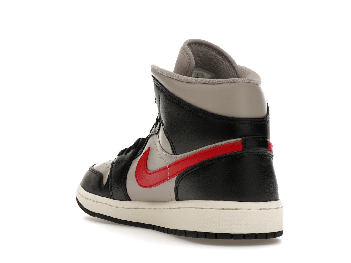 Jordan 1 Mid Black College Grey Gym Red (Women's) - vue secondaire B