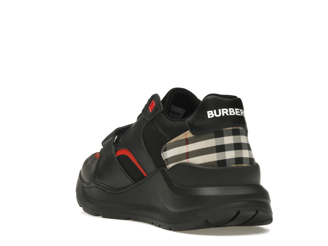 Burberry Sneaker aus Wildleder mit Vintage-Karomuster, Schwarz - vue secondaire B