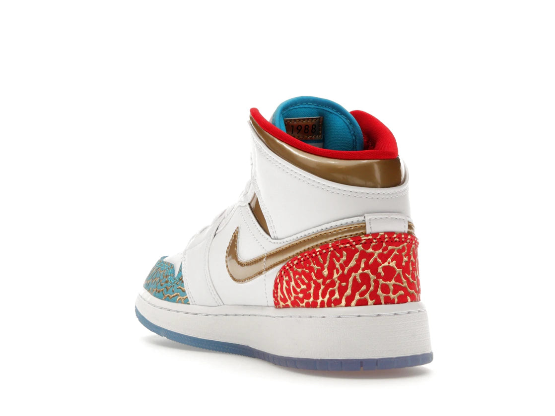 Jordan 1 Mid Sneaker School NC to Chicago (GS) - vue secondaire B