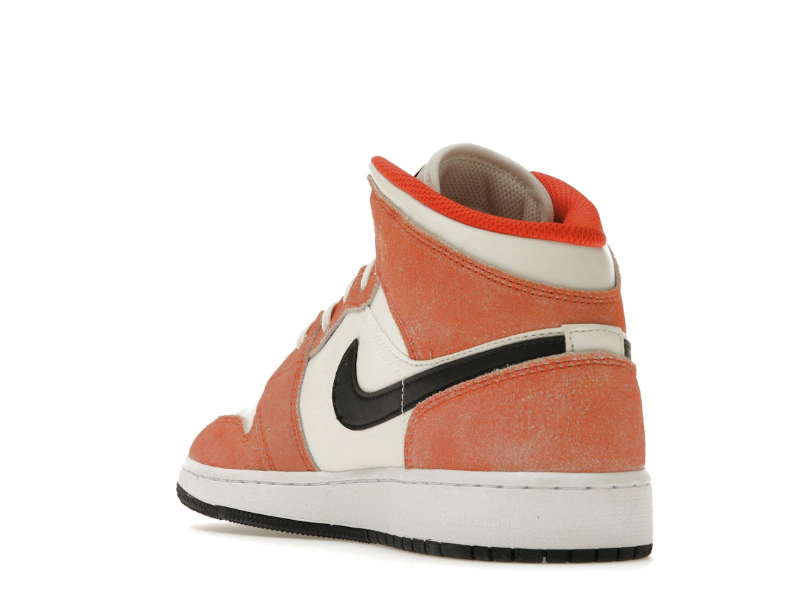 Jordan 1 Mid SE Orange Suede (GS) - vue secondaire B