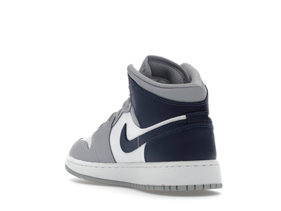 Jordan 1 Mid Wolf Grey Midnight Navy (GS) - vue secondaire B