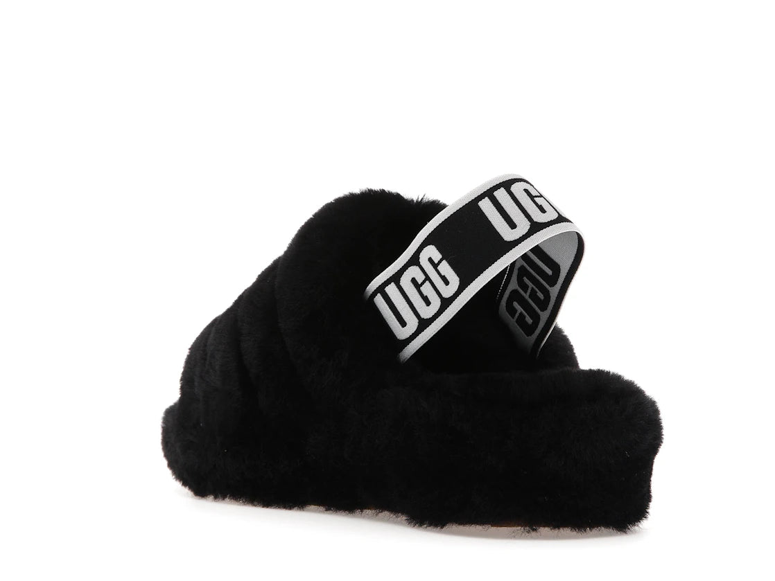 UGG Fluff Yeah Slide Black (Women's) - vue secondaire B