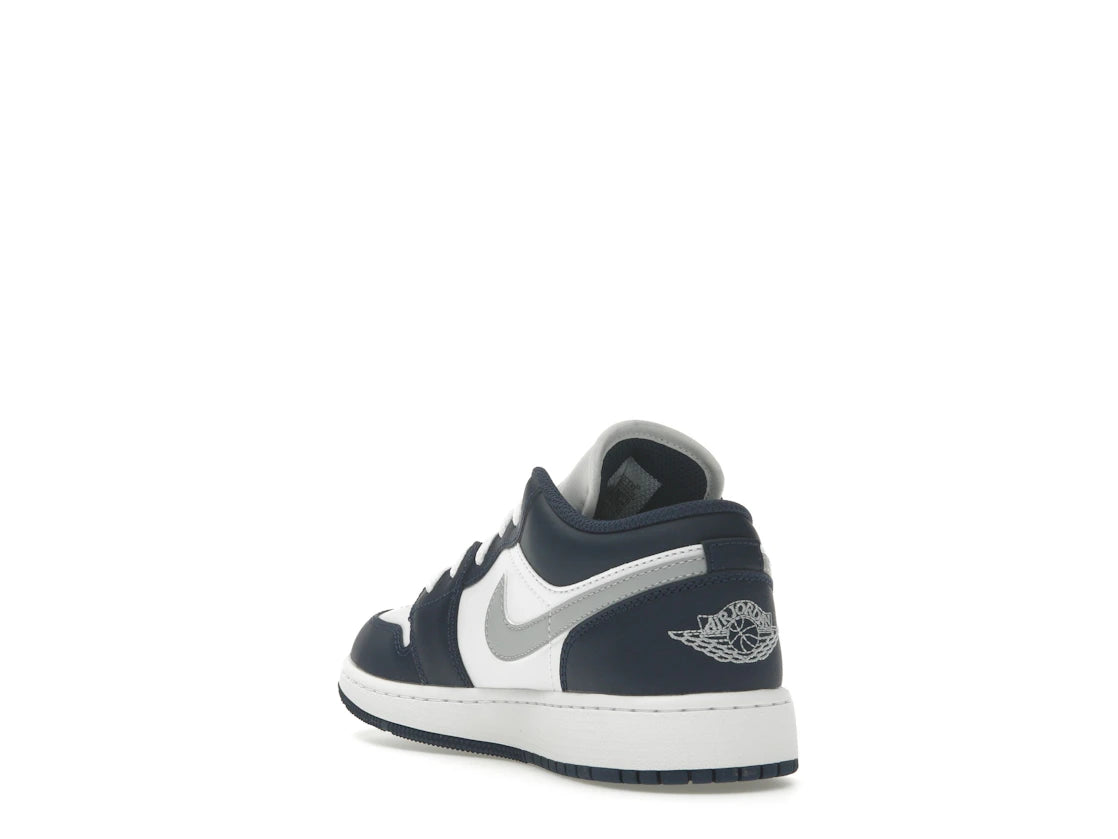 Jordan 1 Low Midnight Navy Wolf Grey (GS) - vue secondaire B