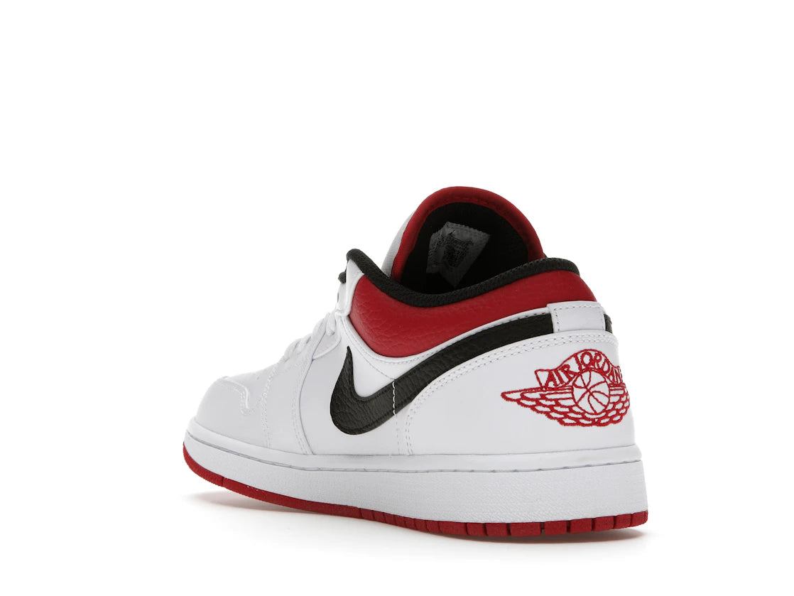 Jordan 1 Low Weiß Universitätsrot Schwarz - vue secondaire B