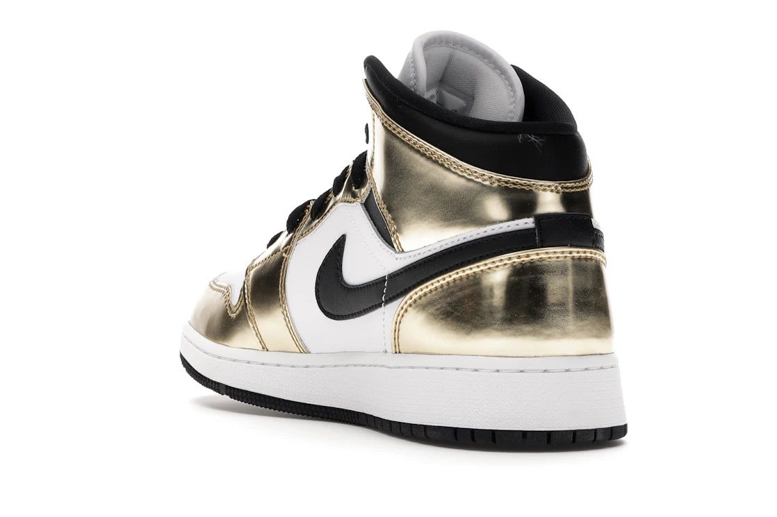 Jordan 1 Mid Metallic Gold Black White (GS) - vue secondaire B