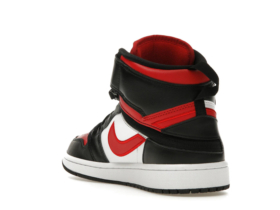 Jordan 1 High FlyEase Schwarz Weiß Feuerrot - vue secondaire B