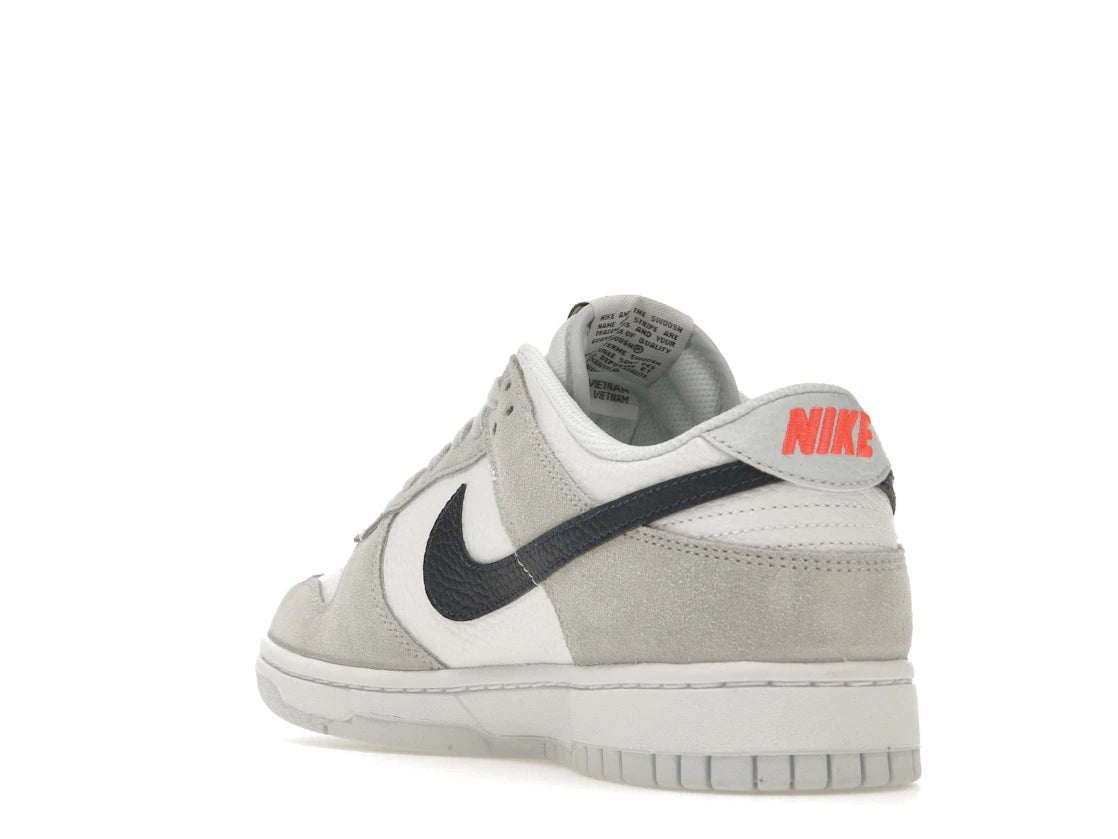 Nike Dunk Low Weiß Grau Marineblau Türkis Mini Swoosh - vue secondaire B