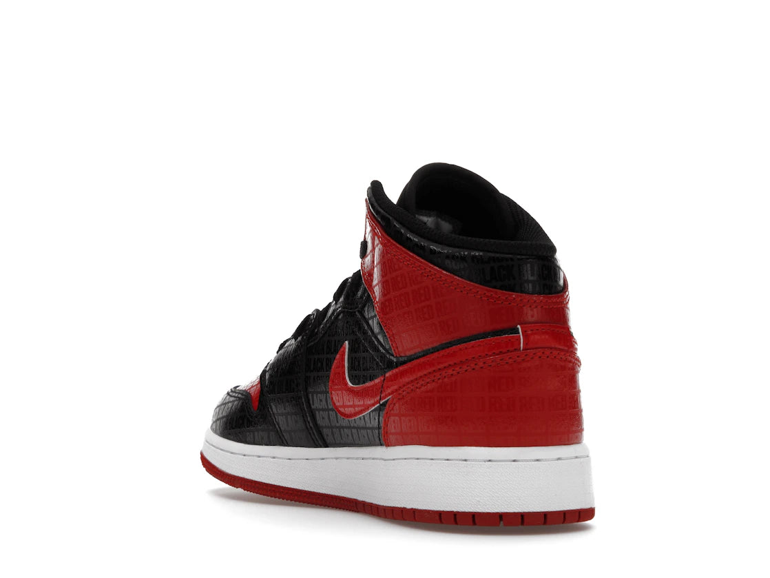 Jordan 1 Mid Bred Text (GS) - vue secondaire B