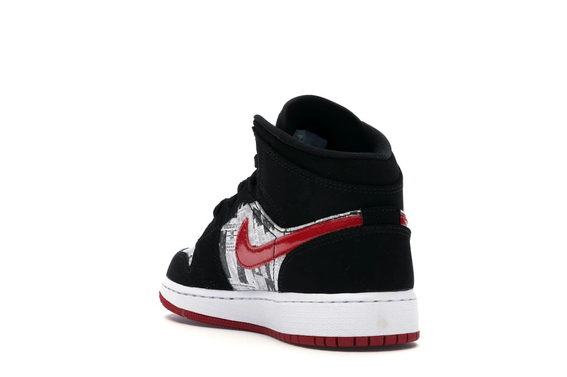 Jordan 1 Mid Newspaper Air Times (GS) - vue secondaire B