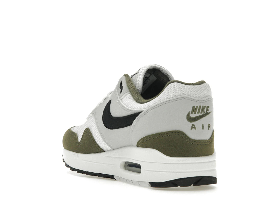 Nike Air Max 1 White Black Medium Olive - vue secondaire B