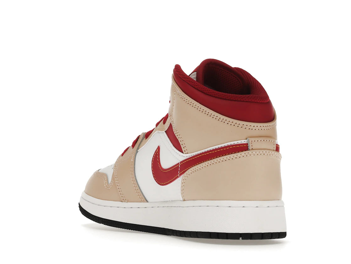 Jordan 1 Mid Light Curry Cardinal (GS) - vue secondaire B