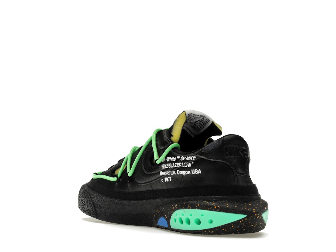 Nike Blazer Low Off-White Black Electro Green - vue secondaire B
