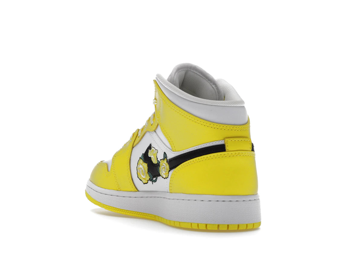 Jordan 1 Mid Dynamic Yellow Floral (GS) - vue secondaire B