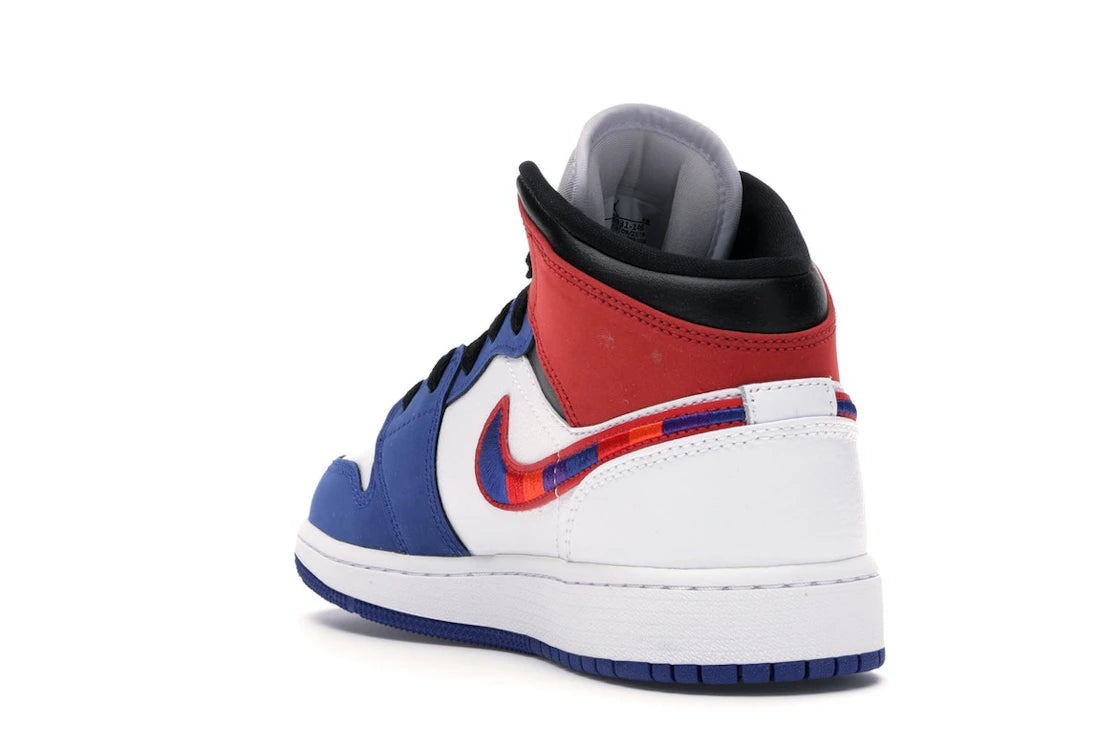 Jordan 1 Mid Rush Blue University Red (GS) - vue secondaire B